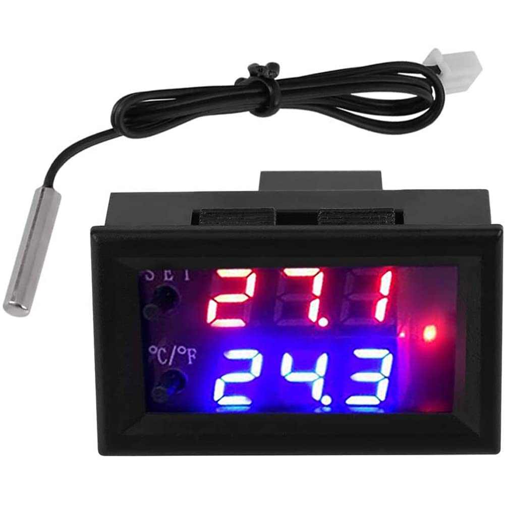 Boaby Temperature Control Module, Digital Thermostat Switch with Sensor, -58~212°F/-50~100℃, for Hatching, Air Conditioning (DC 12V)
