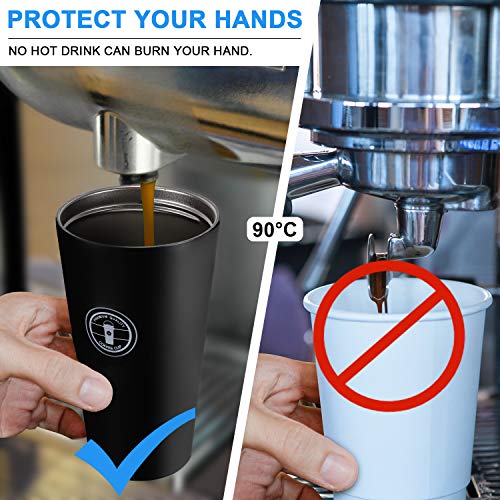 Jovego Termo Taza de Café, 500ml Vaso Termico de Viaje 100% a Prueba de Fugas, Taza de Acero Inoxidable para Beber con… - Imagen 5