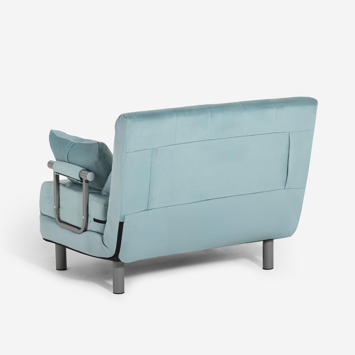 Produce Shop Poltrona Letto Pieghevole salvaspazio in Velluto Deborah Twin Lux - Azzurro