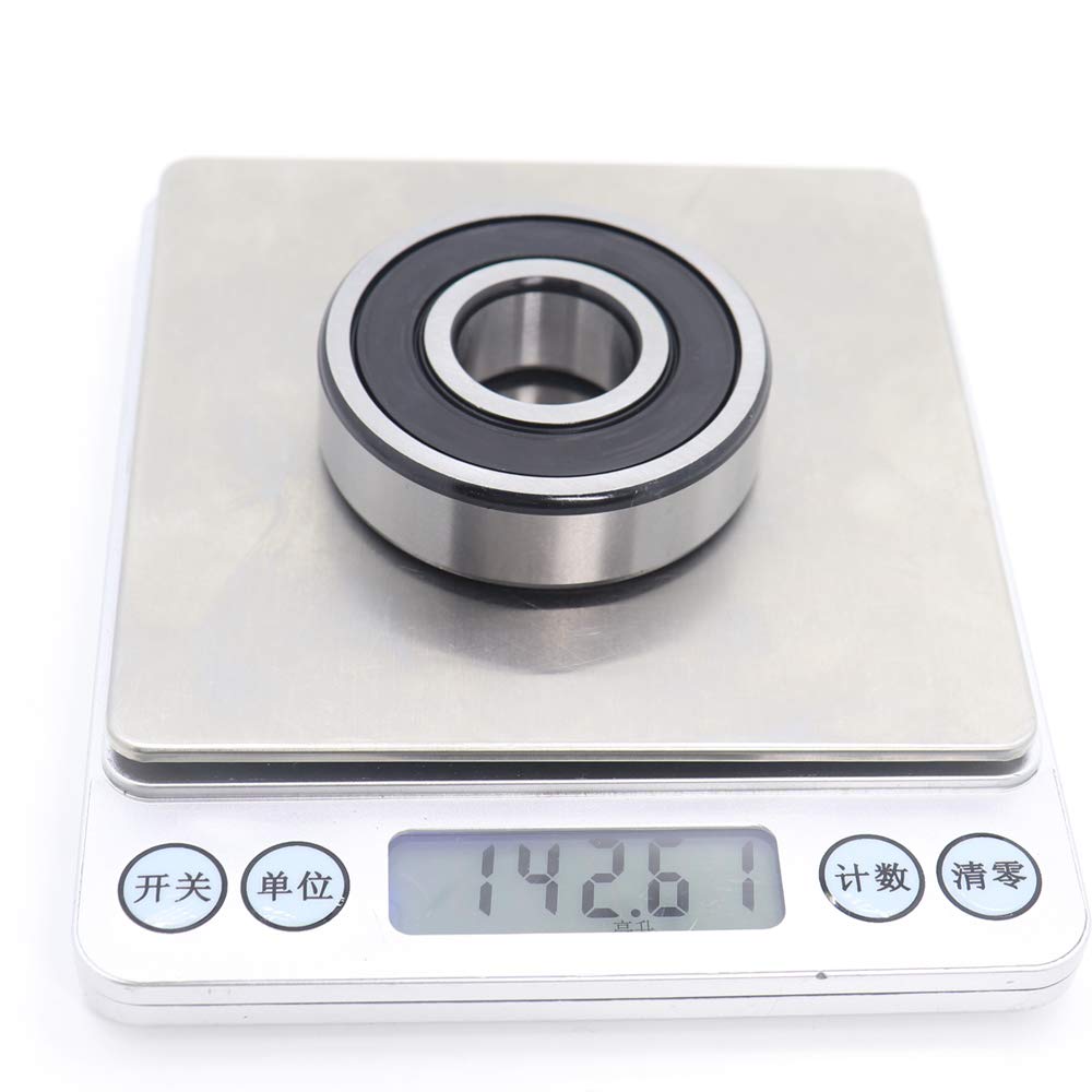 6304-2RS 20x52x15mm Double Rubber Seal Bearings, ABEC-5 Pre-Lubricated Deep Groove Ball Bearings(Pack of 2Pcs)