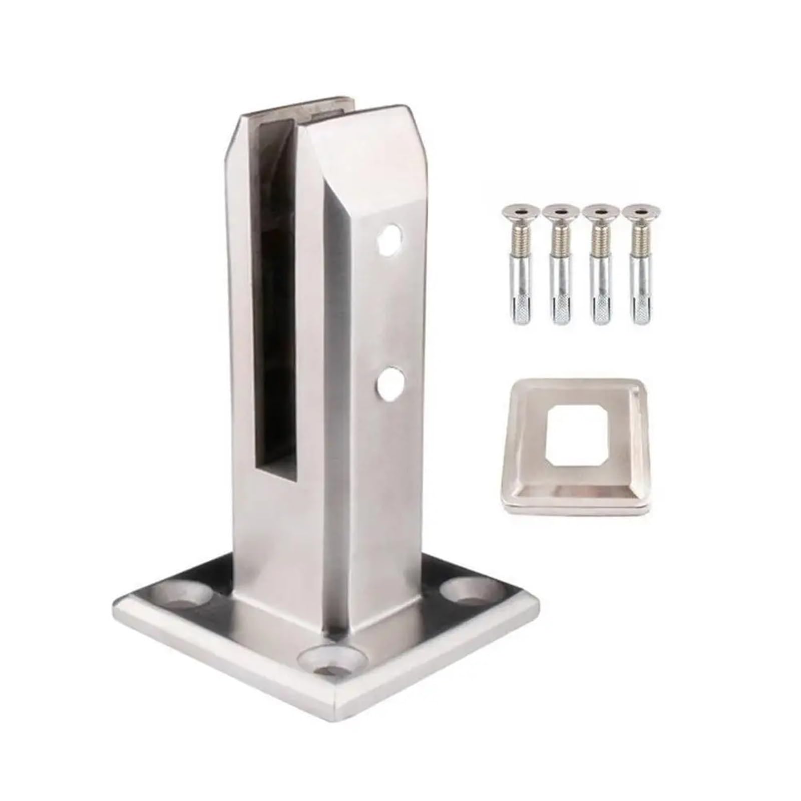 1Pcs Frameless Glass Clamp With Cover And Screws Stair Railing Fence Glass Retaining Clip