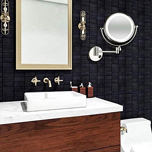 Miroir de maquillage grossissant 10X et rasage mural chrome