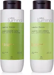 Natura Kit Shampoo e Condicionador Lumina Cabelos Oleosos 300ml cada - Controle de Oleosidade, Reduz até 60%, Sem Efeito Rebote, Deixa o Cabelo Leve e Saudável