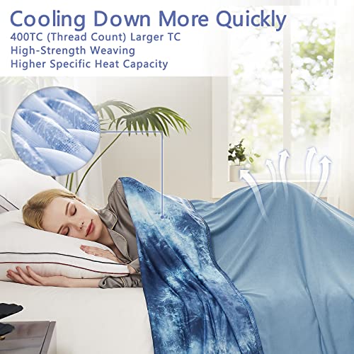 Topcee Cooling Blankets for Hot Sleepers,Arc-Chill Q-Max >0.5 Cool Fiber,100% Oeko-Tex Certified,Twin Size Lightweight Summer Cool Blanket for Travel/Outdoor Ultra Cold Breathable,60''x80''