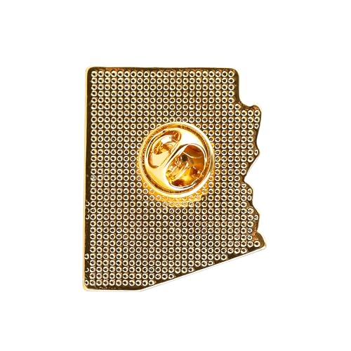 Image of State Shaped Map Lapel Metal Pin Enamel Brooch Keepsake Beautifully Designed for Backpack Hat