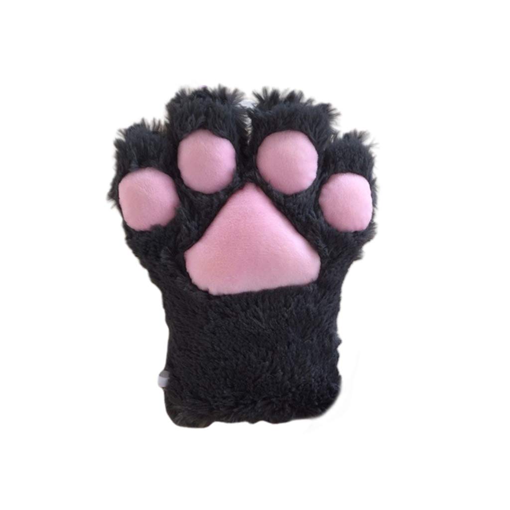 chenpaif Gloves,Japanese Women Girls Cute Bear Cat Paw Gloves Winter Warm Thick Fluffy Plush Cartoon Animal Anime Lolita Cosplay Full Finger Mittens Dark Gray