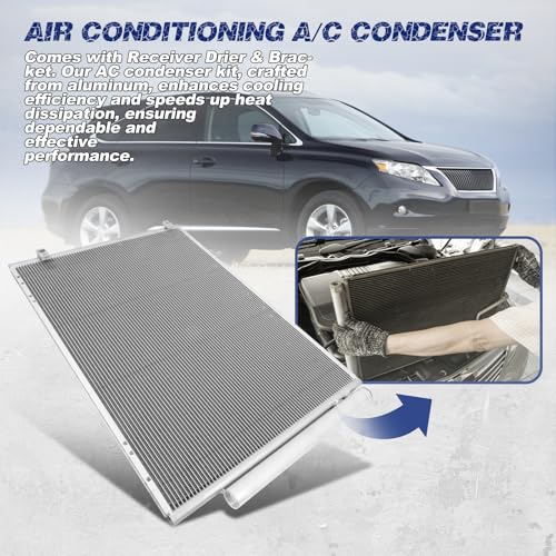 Image of Air Conditioning A /C Condenser Compatible with Lexus RX350 2007-2009 V6 3.5L # 3585, 7-3585, 884600E020