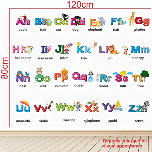 Image of StickMe Alphabets Wall Sticker for Kids Learning | Educational Nursery, Preschool & Kindergarten Baby Room Decor (Medium - 120 x 80 cm)