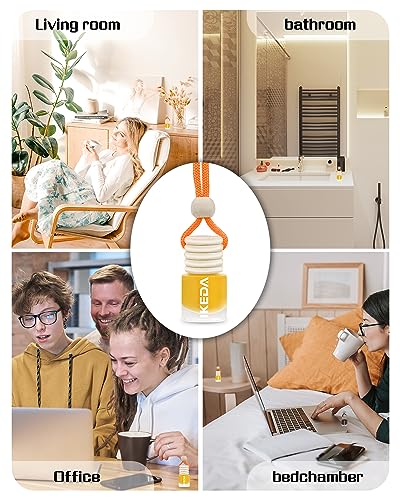 Image of ikeda fragrance Car Air Freshener, 2pcs 4ml Car Scents,45-Days Keep Fragrance,Automotive Hanging Diffuser Bottles,Remove Auto Odor Long-Lasting Fresh Air for Home Deodorizer (Glass, HA-MI-Malon)