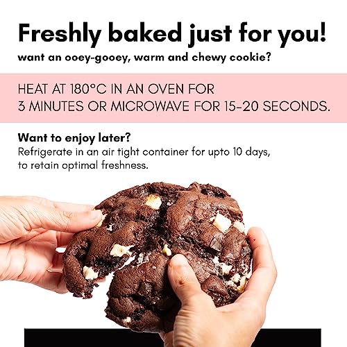 Image of Cocosutra Fudgy Brownie Eggless Cookies | Box of 12 Freshly Baked Gourmet Cookies | Ooey Gooey Melty Premium Cookies for Gifting | 40g per cookie | 480g