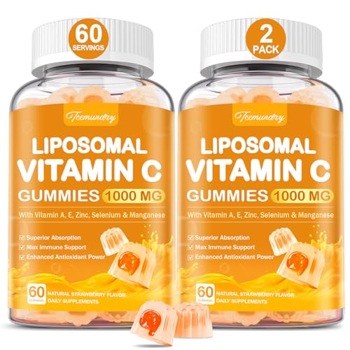 Tcemundry Liposomal Vitamin C Gummies 1000mg for Adults: Vitamin C Chewable Gummy with Zinc,...