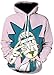 Chaos World Sweat à Capuche Homme Impression 3D Dessin animé drôle Unisex Manche Longue Hoodie Sweatshirt Pullover Hiver(XXL, Grand-père Rose)