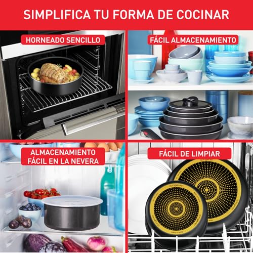 Miniatura 4 de Tefal Ingenio Easy On - Juego De 2 Sartenes 24 28 Cm Mango Extraíble, No Apto Inducción, Antiadherentes, Revestimiento Titanio, Thermo-Signal, Apto Lavavajillas Y Horno