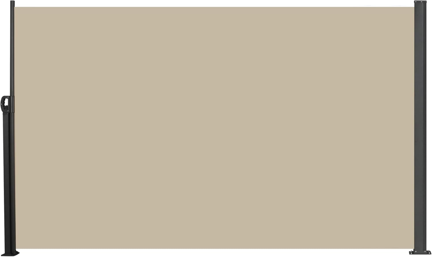 ESPIDOO Retractable Patio Privacy Screen: 3-Second Privacy Wall for Patio & Balcony - 118"x71" Beige Side Awning with UV & Water Protection - Manual Pull Handle for Garden & Courtyard