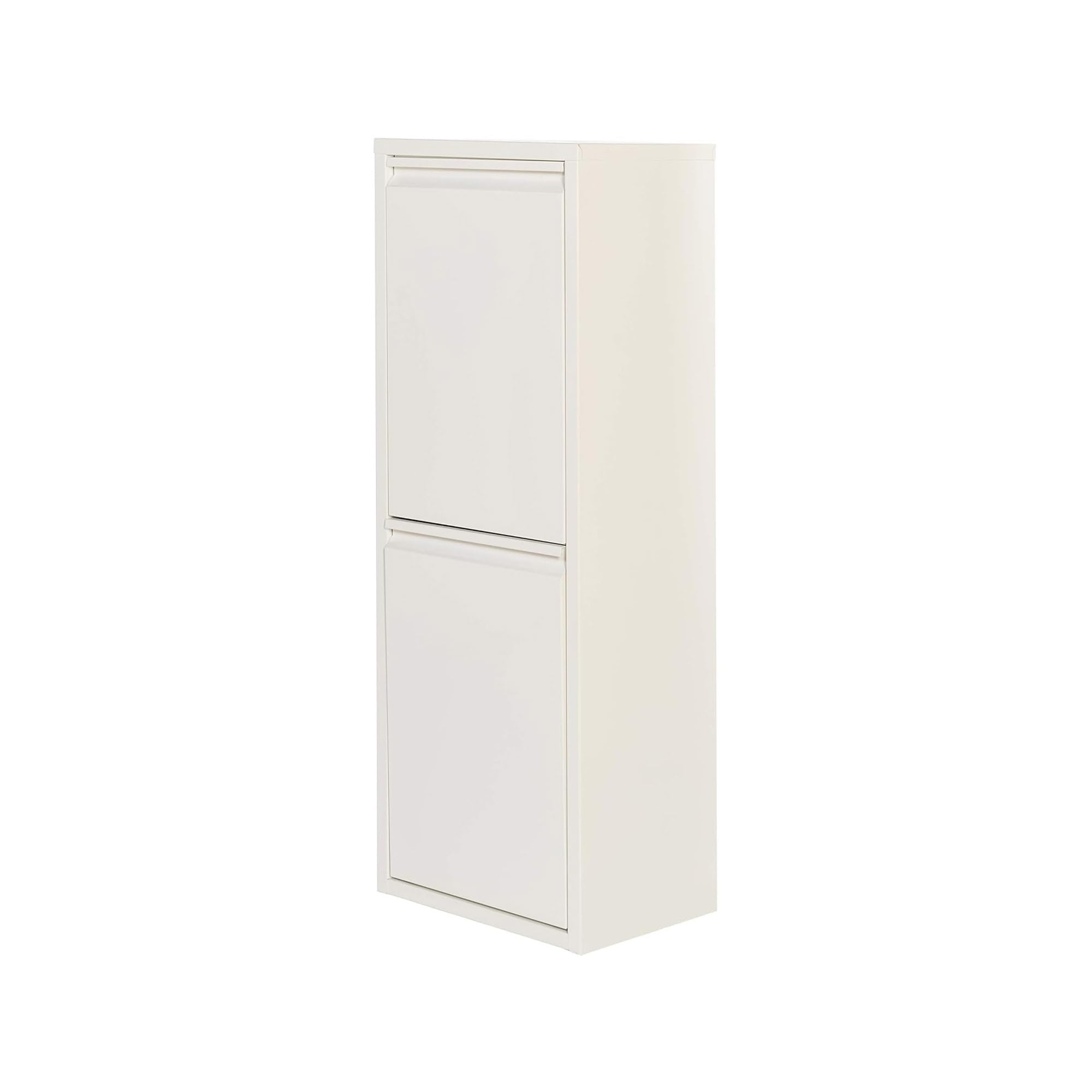 WELL HOME MOBILIARIO & DECORACIÓN Pattumiera e pattumiera metallica con 2 scomparti, 2 x 17 l (34 L) Bianco opaco
