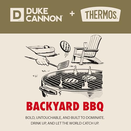 Image of THERMOS + Duke Cannon, Stainless Steel Tumbler with Slide Lock, 18 Ounce, Vintage Stripe