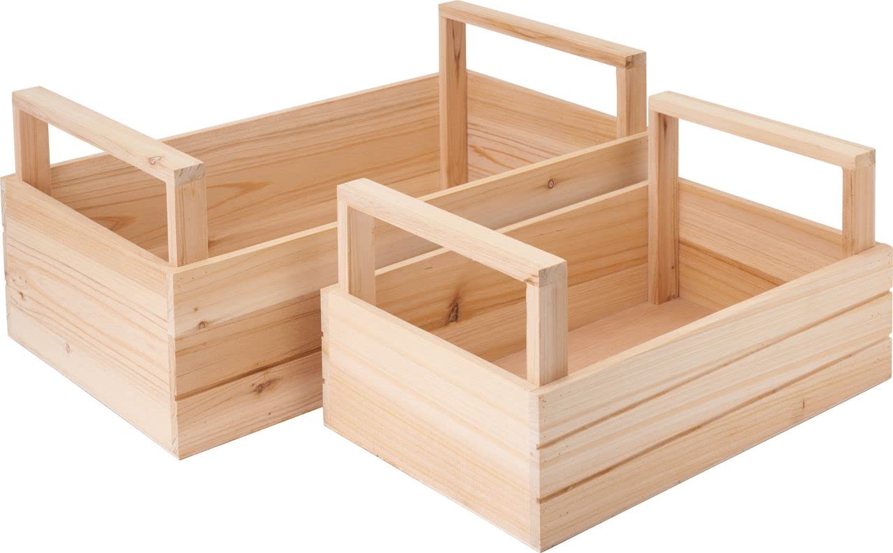 VBS Holzkisten mit Griff 2er-Set