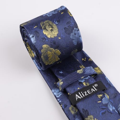 Image of Alizeal Mens 3.15'' Colorful Flower Pattern and handkerchief Necktie Set