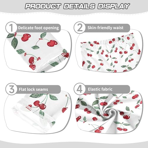 Girls' Athletic Leggings Ankle Length Yoga Dance Pants Kids Teen 4T Cherry3