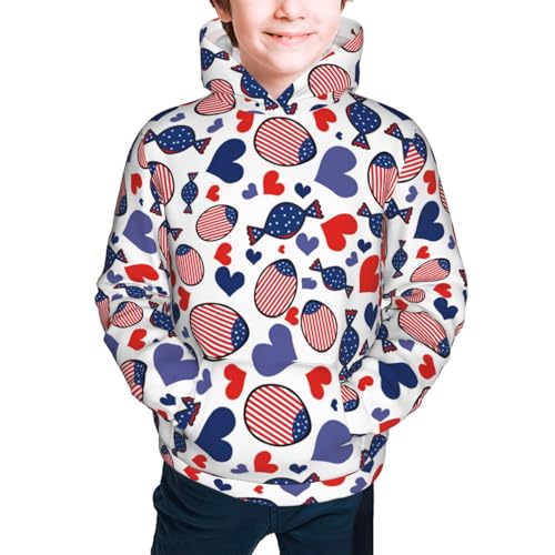American Independence Day Kids Pullover Hoodies Boys Sweatshirts Girls Athletic Clothes with Pocket2