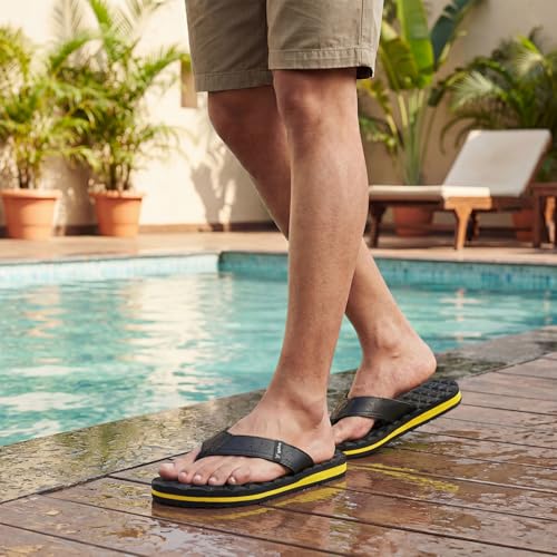 Image of YOHO Grip Nova Slippers for Men with Arch Support, Cloud Cushion Comfort, Lightweight & Anti Skid | Flip Flop for Everyday Use, Footwear for Man /Boys /Gents