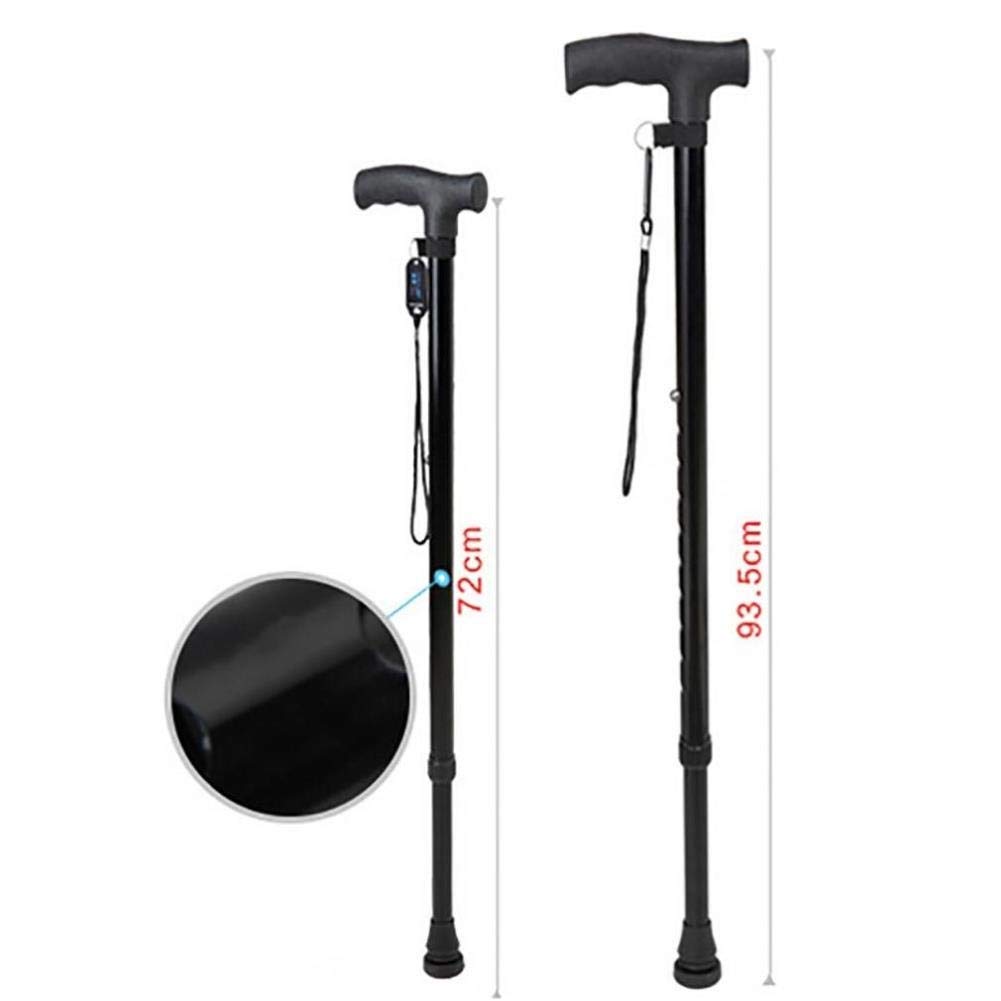 Bastón Ligero para Caminar: Antideslizante de Cuatro Esquinas para Ancianos, bastón con bastón de Aluminio para Acampar, Senderismo, Mango ergonómico, muletas Times