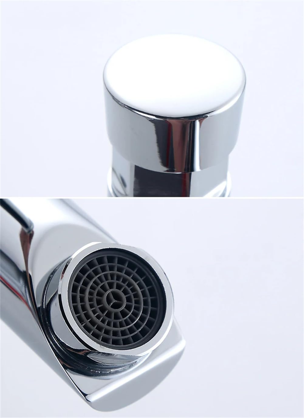 Grifo de Cierre Automático Cromado Ahorro de Agua Grifo de Lavabo de Baño Grifo Frío de Retardo Botón Pulsador Grifo de Lavabo Corto A