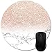 Produktbild Rundes Mauspad Modernes Faux Rose Gold Pink Glitter Marmor Mousepad Trendy Stilvolles Büro Computer Zubehör