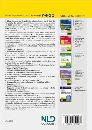 Concorso Ripam Coesione Sud 2200 Posti. Manuale E Quiz Per 1140 Posti Profilo Specialista Tecnico Per Le Regioni, Le Città Metropolitane E Gli Enti Locali (Cod. B6). Con Software Di Simulazione - 2