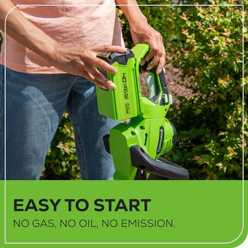 Greenworks 40V  Cordless Hedge Trimmer (1" Cutting Capacity), 2.0Ah USB Battery and Charger Included - image 6
