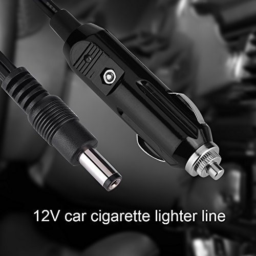 3 Meter/9.8 Feet 12V DC 5.5mmx2.1mm car Cigarette Lighter line for Automotive appliances Power Plug Cord Adapter Cable with LED Light Applicable to car Machine, Inflatable Pump, and car Refrigerator