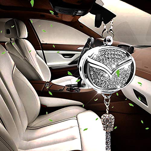 VILLSION Ambientadores Coche Logo Fragancia Difusor Coche Perfume Espejo Retrovisor Colgante Accesorios con Caja de Regalo