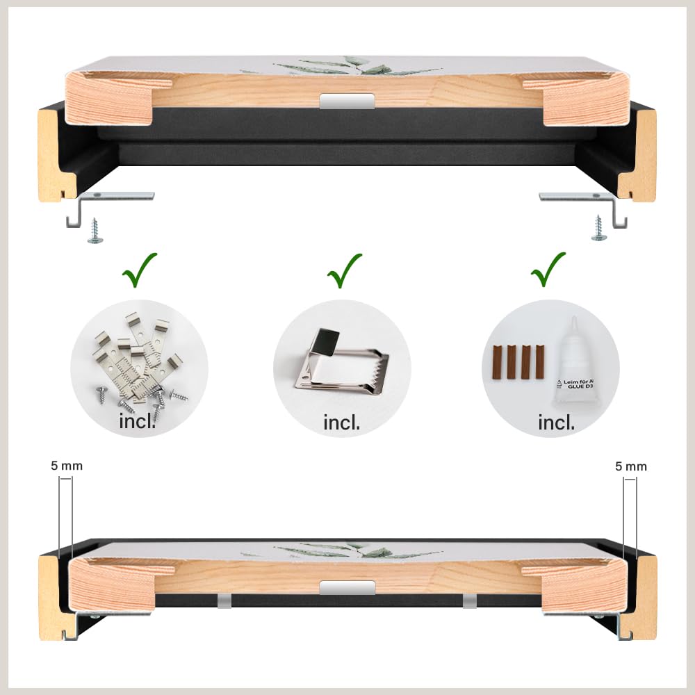 Bildershop-24 Cadre à joint creux HADERA pour châssis et toiles XXL à monter soi-même 90x120cm naturel (non traité)
