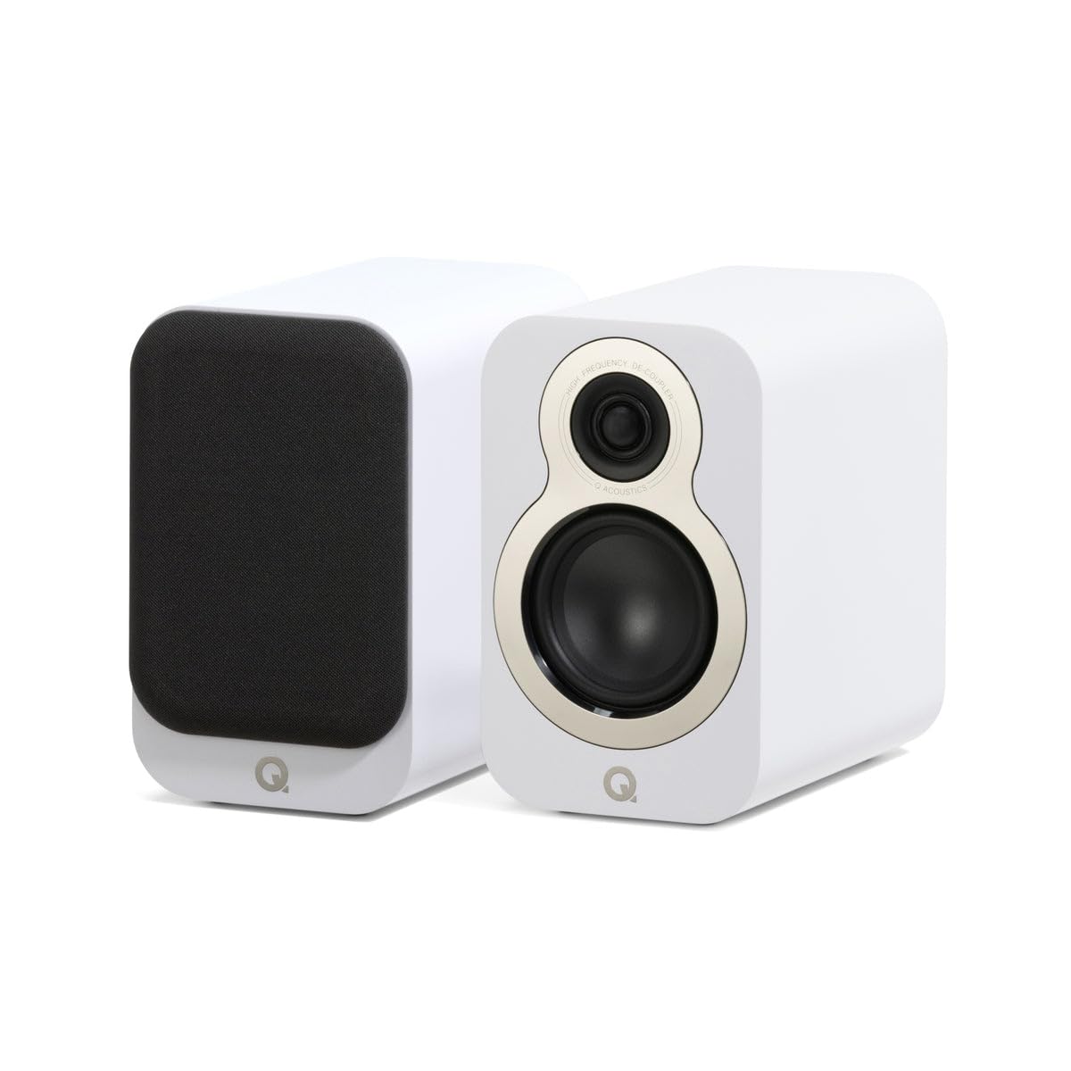 Q Acoustics 3010c Kompakte Bücherregal-Lautsprecher, 2-Wege-Reflexgehäuse, 10,2 cm Bass-Treiber, 2,3 cm Hochtöner, Stereo-Lautsprecher für Heimkino-Soundsystem