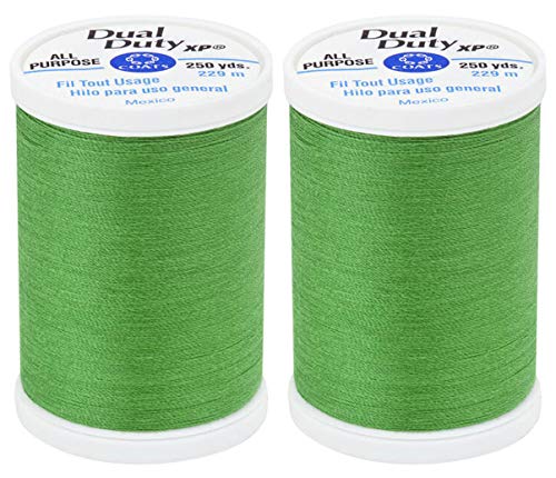 Coats 2-Pack Bundle - Dual Duty XP General Purpose Thread 250yds Each - Emerald (S910-6530)