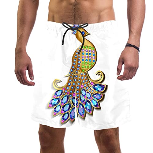 Short de bain homme paon maillot plage léger bleu