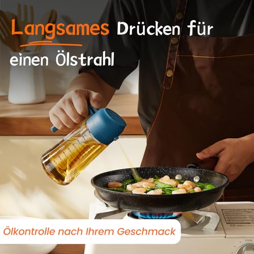 TrendPlain 16oz Ölsprüher für Speiseöl – 470ml Olivenöl Flasche – 2-in-1 Ölspender und Ölsprüher – Küchen Gadgets für Kochen… – Ansicht 3