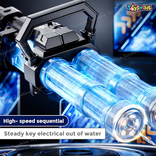 Image of Toyshine Double Barrel Electric Water Gun with LED Shooting Light | Rechargeable Battery | Large Capacity Backpack Tank | FunToy for Kids & Adults Holi Festive Outdoor Play - Multi