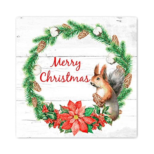 Panneau de Noël en bois Merry Christmas pour décoration murale de salon
