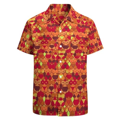 Chemise hawaïenne fantaisie BONLOR avec motif échelle de poisson amusante