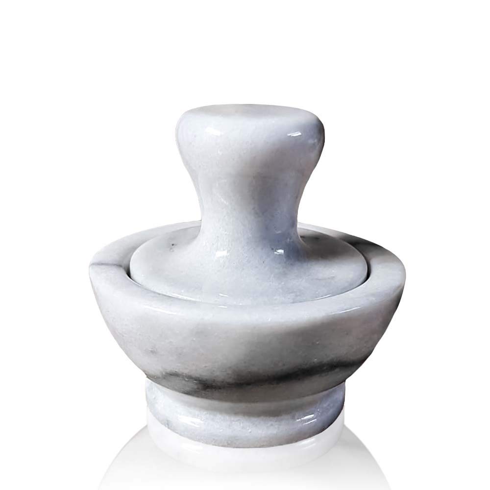 Mortero de cocina de mármol blanco con mortero White Italian Marble Mortar 10 cm