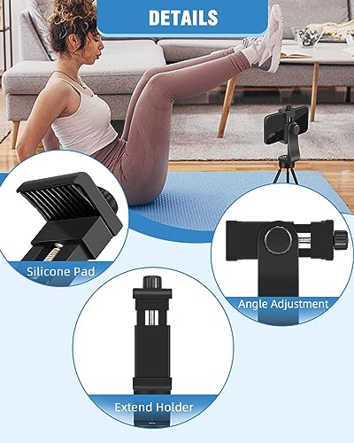 Vastar Universal Tripod Phone Holder, Phone Tripod Mount Adapter with Wireless Camera Remote for Monopod, Tripod and Selfie Stick, 360° Rotation / 58-101mm Phone Clamp / 1/4” Thread/Wrist Strap - Thumbnail 7