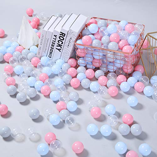 PlayMaty Colorful Pit Balls Plastic Phthalate Free BPA Free 4-corlor Ocean Ball Crush Proof Stress Balls for Toddlers and Kids Playhouse Pool Ball Pit Accessories 2.1 Inches (100 Pieces) - Thumbnail 2