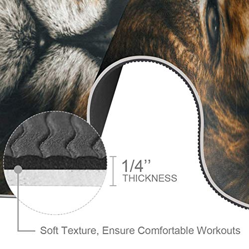 Siebzeh-Beautiful-Lion-in-Dark-Yoga-Mat-6mm-Eco-Friendly-Rubber-HealthFitness-Slip-Resistant-Mat-for-All-Types-of-Exercise-Yoga-and-Pilates-72-x-24-x-6mm-Thick