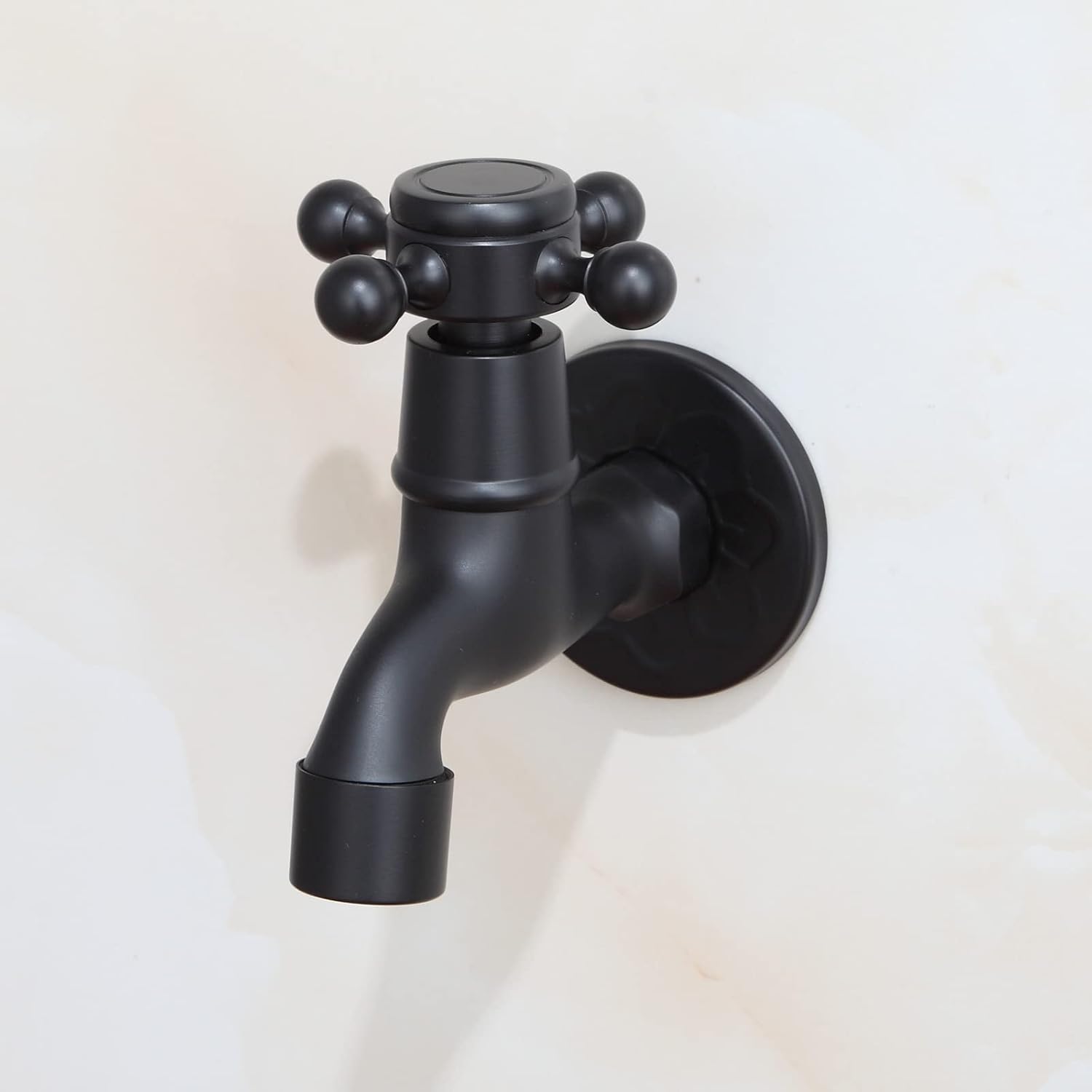 Black Brass Outdoor Garden Faucet Wall Mount Balcony Mop Basin Water Hose Cold Laundry Utility Tap NPT 1/2 inch Spigot