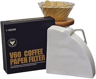 100 X Disposable Cone Unbleached White Coffee Filters for Pour Over and Drip Coffee Makers, 1 BOX Coffee Paper Filter V60 Size-02