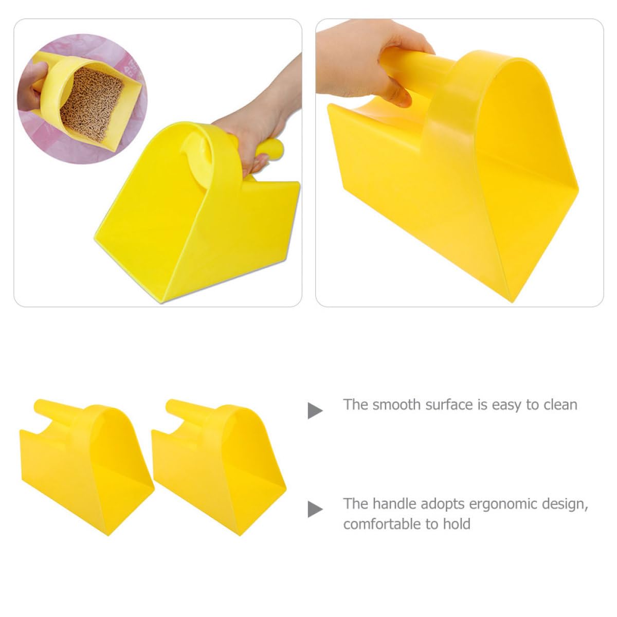 iplusmile Futterschaufeln Ergonomisches Design 2 Stück Kunststoff mit Flachem Boden Leicht zu Reinigen und für Viehzucht und Landwirtschaft