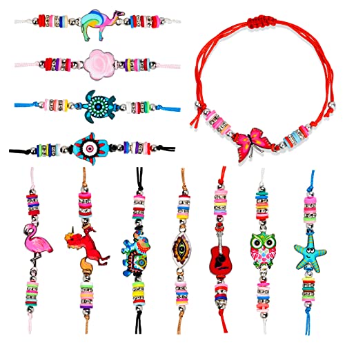 Xzeemo 12 Pièces Bracelet Amitié pour Enfant, Bracelet Tressé, Bijoux Enfants Fille, Bracelet Amitié Fille, Ajustable Tressé pour Bracelet, Bijoux Enfants, Bracelet Amitié Faits à la Main Cover