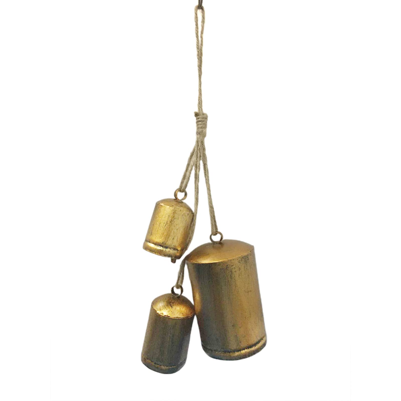 JYCRA Vintage Handmade Cow Bells,Rustic Style Shabby Lucky Christmas Hanging Bells,Handmade Metal Bells(B)