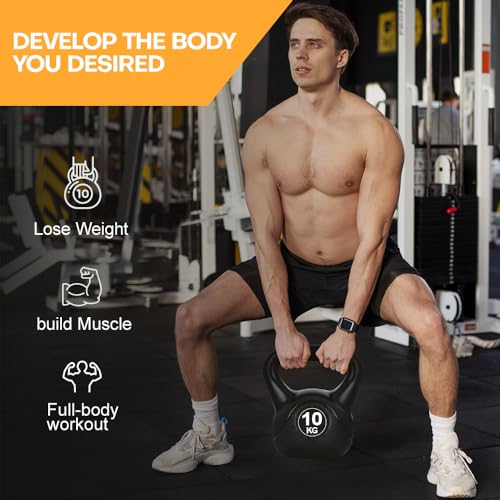 Panana Kettlebells Heavy Weight Kettle bell for Home Gym, Coated Heavy Weight Kettlebell Fitness, 6KG, 8KG, 10KG, 12KG, 14KG, 16KG - Image 4